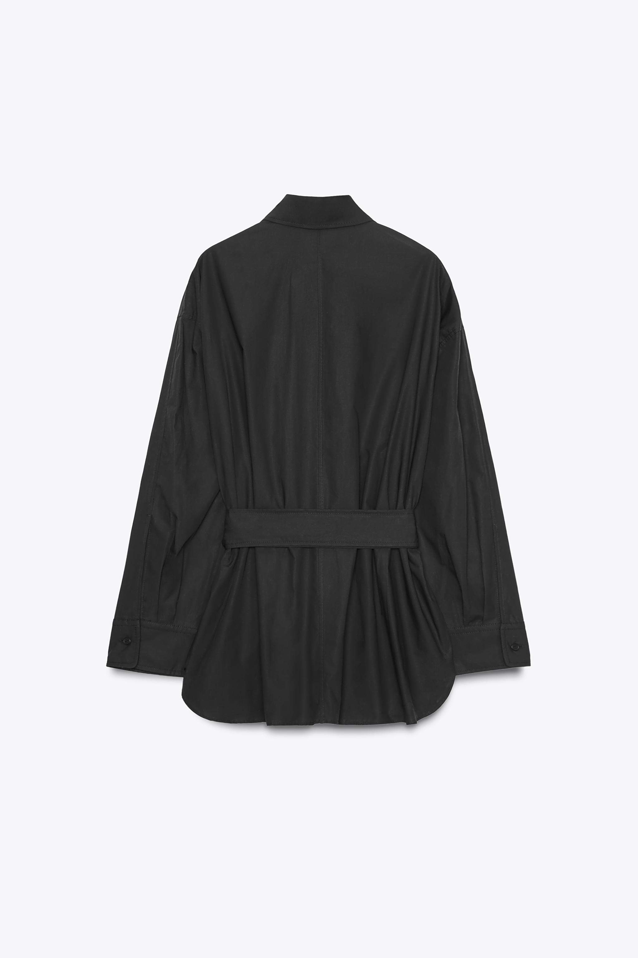 CHEMISE EN POPELINE À CEINTURE